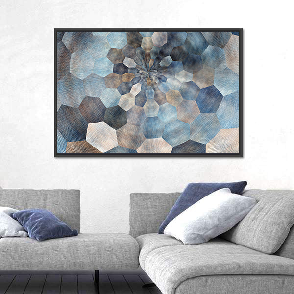Textured Geometric Spiral Abstract Canvas Wall Art