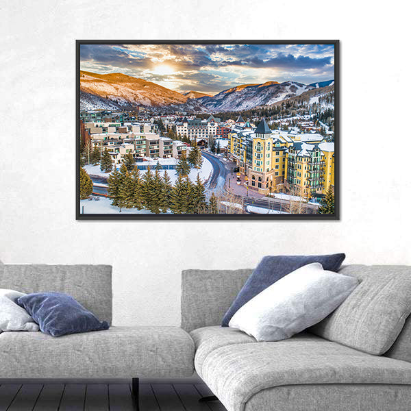 Vail Downtown In Colorado Canvas Wall Art