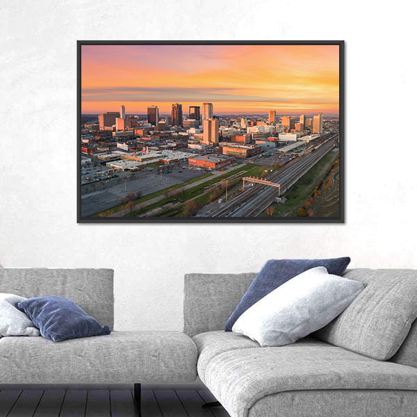 Birmingham Downtown Skyline at Sunset Canvas Wall Art