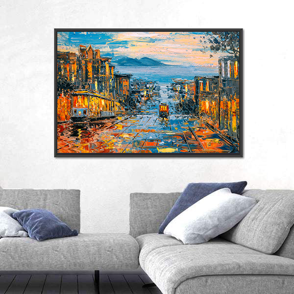 Cable Car In San Francisco Canvas Wall Art