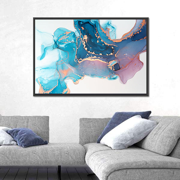 Waterfall Of Fluid Inks Canvas Wall Art