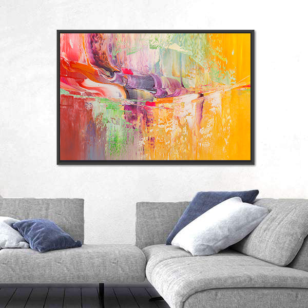 Colorful Abstract Strokes Canvas Wall Art