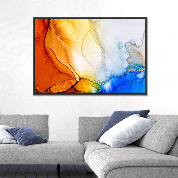 Coral Reef Beach Abstract Canvas Wall Art