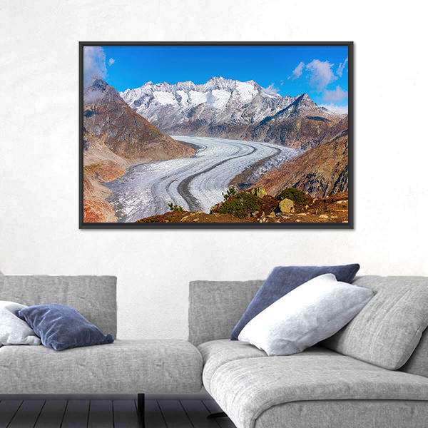 Great Aletsch Glacier, Swiss Alps Canvas Wall Art