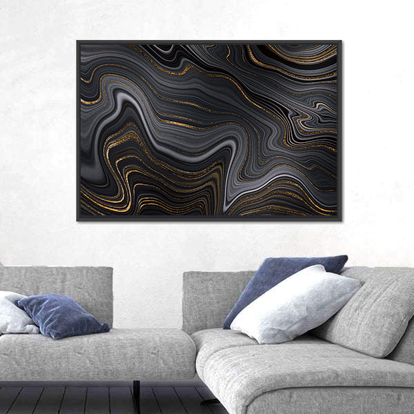 Golden Veins Texture Canvas Wall Art