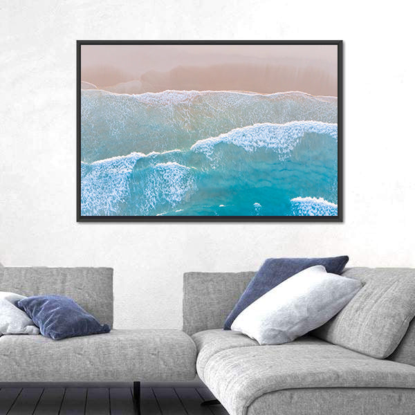 Ocean Beach From Top Canvas Wall Art