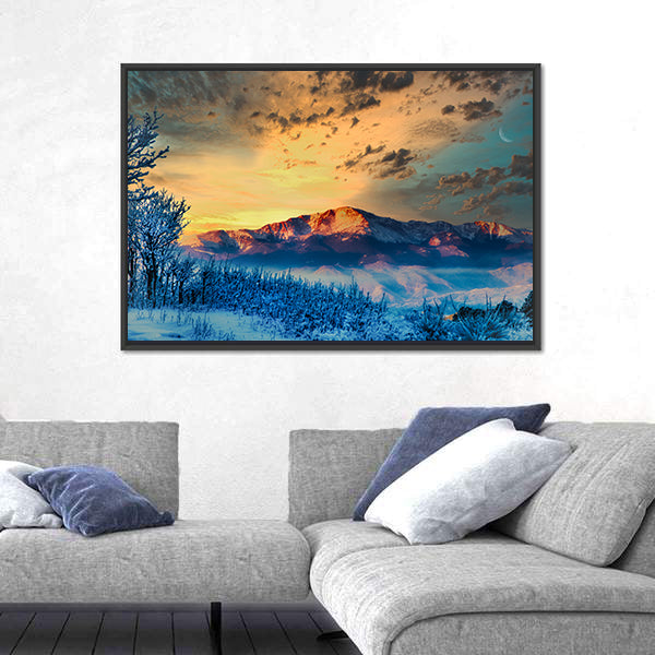 Pikes Peak at Dawn Canvas Wall Art