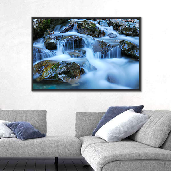 River Through Mossy Stones in Cadore Canvas Wall Art