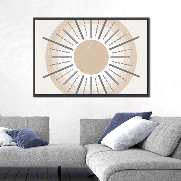 Minimalist Boho Sun Print Canvas Wall Art