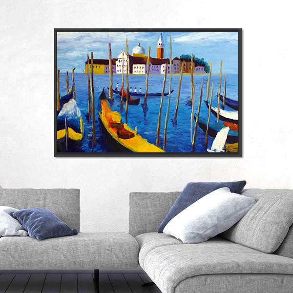 Venetian Gondolas Oil Painting Canvas Wall Art