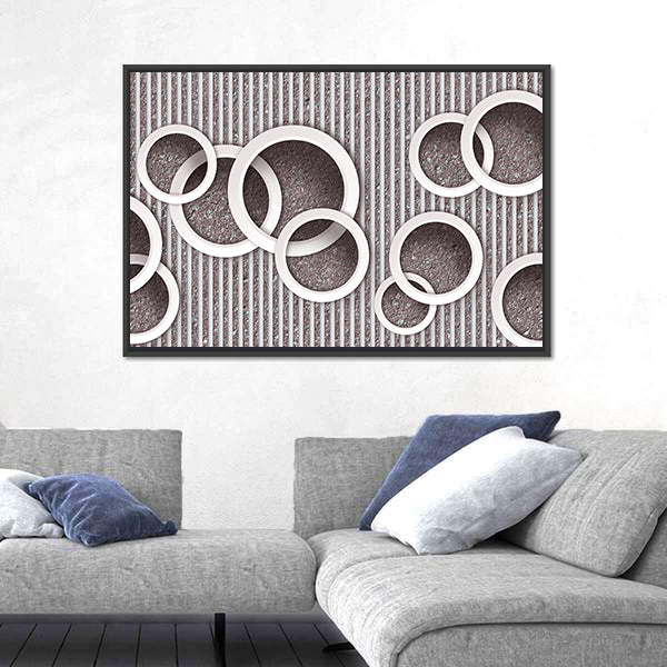 3D Circles Illustration Canvas Wall Art