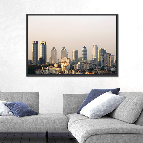 Zincirlikuyu Financial District In Istanbul Turkey Canvas Wall Art