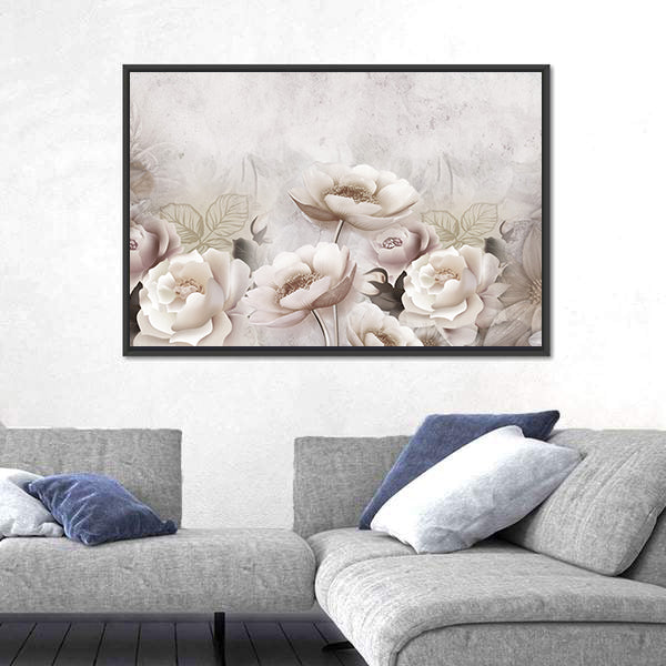 3D Decorative Flowers Canvas Wall Art