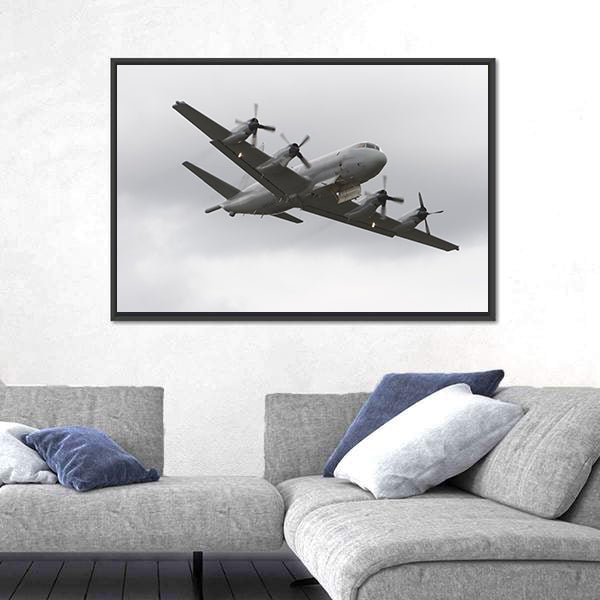 Four-engine Military Surveillance Plane Canvas Wall Art