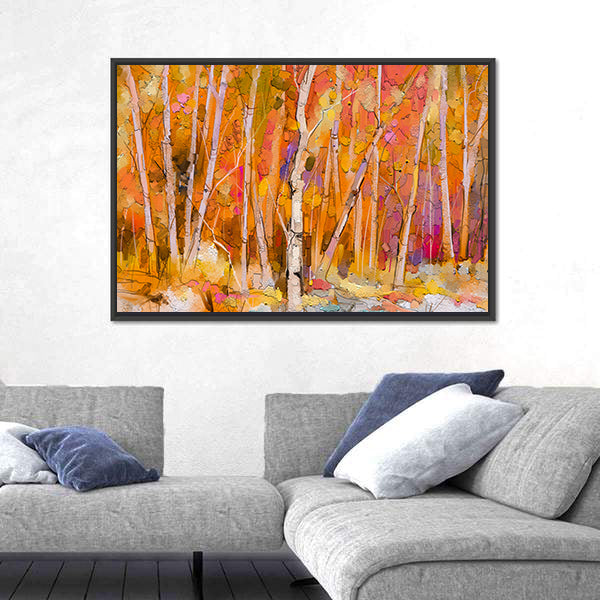 Colorful Aspen Trees Canvas Wall Art