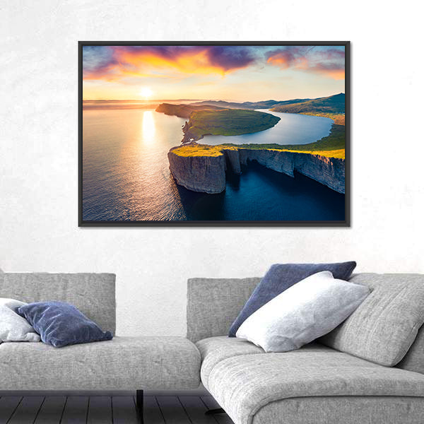 Sorvagsvatn Lake In Vagar Faroe Islands Canvas Wall Art