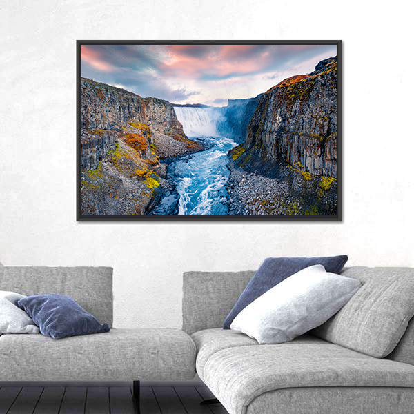 Dettifoss Waterfall In Iceland Canvas Wall Art