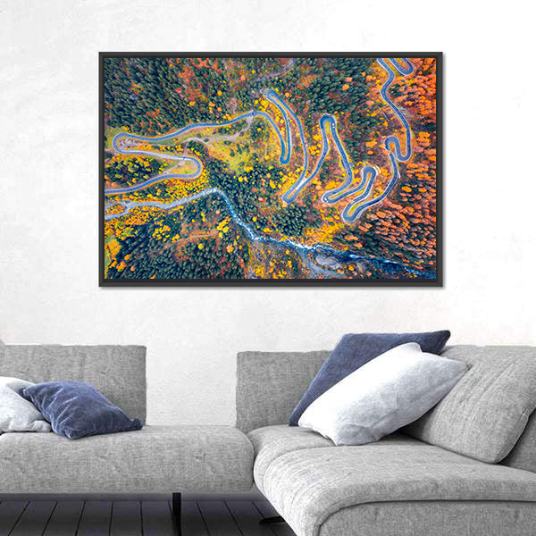Aerial View Of Maloya Pass In Switzerland Canvas Wall Art