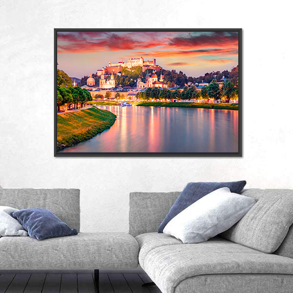 Old Town Of Salzburg In Austria Canvas Wall Art