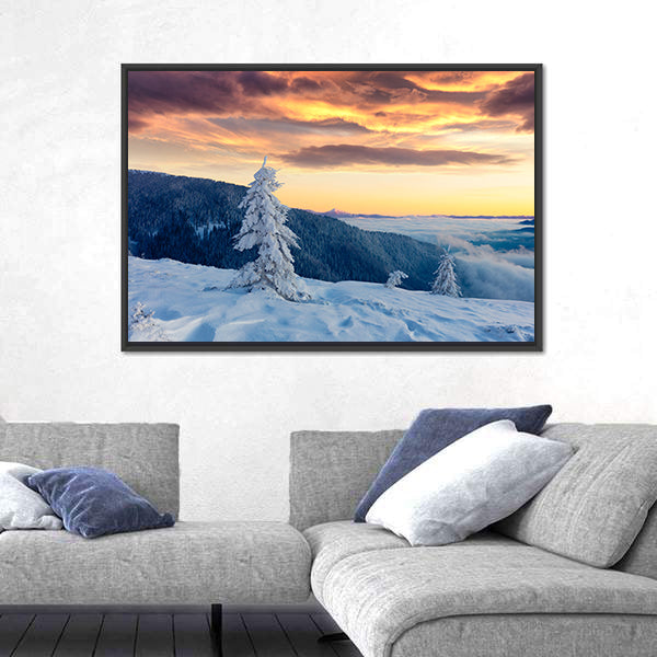 Majestic Snowy Carpathians In Ukraine Canvas Wall Art