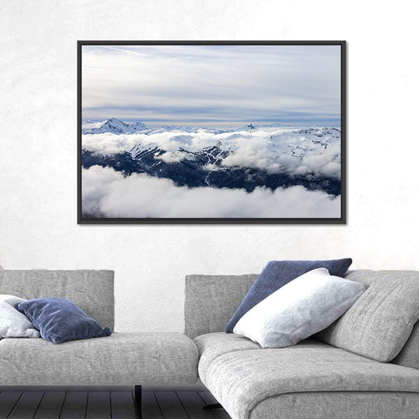 Canadian Mountains In Winter Canvas Wall Art
