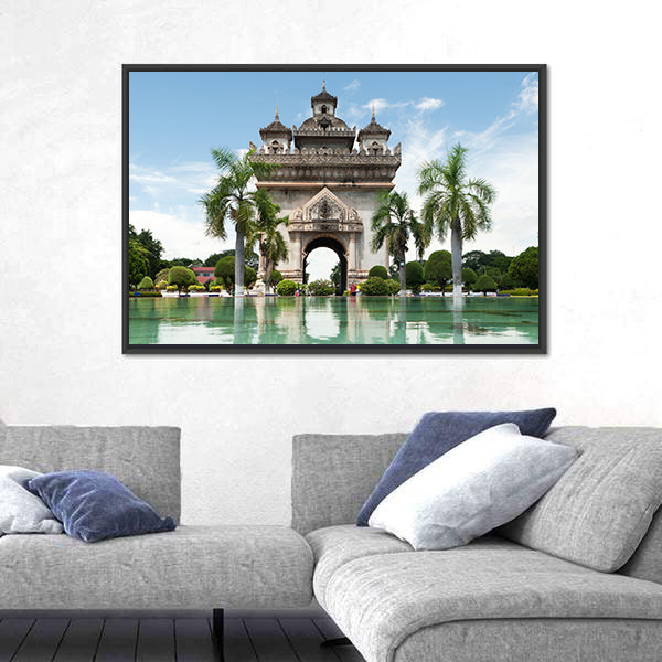 Patuxai In Vientiane Canvas Wall Art