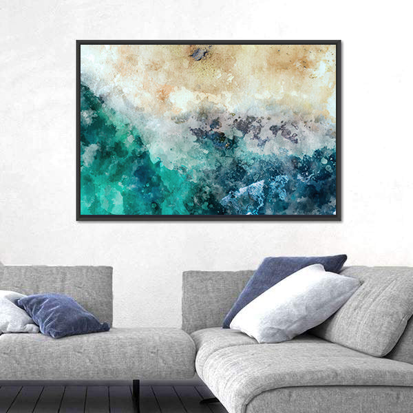Ocean And Beach Abstract Canvas Wall Art