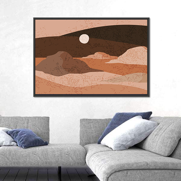 Minimal Desert Landscape Canvas Wall Art