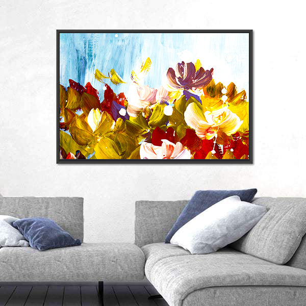 Colorful Abstract Flowers Canvas Wall Art