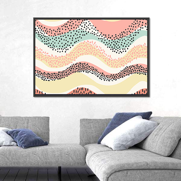 Layered Wavy Pattern Canvas Wall Art