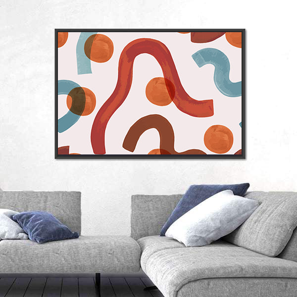 Watercolor Minimal Waves Canvas Wall Art