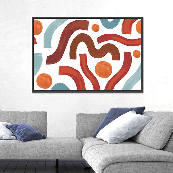 Geometric Shapes Seamless Pattern Canvas Wall Art