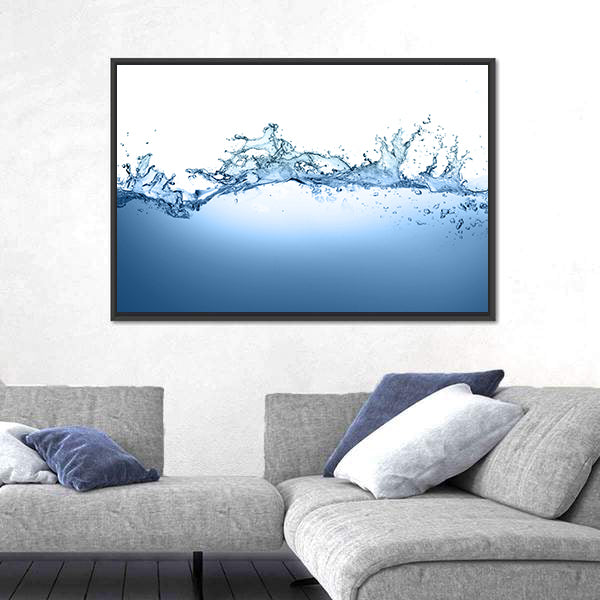High-speed Water Splash with Bubbles Canvas Wall Art