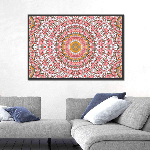 Round Mosaic Mandala Canvas Wall Art