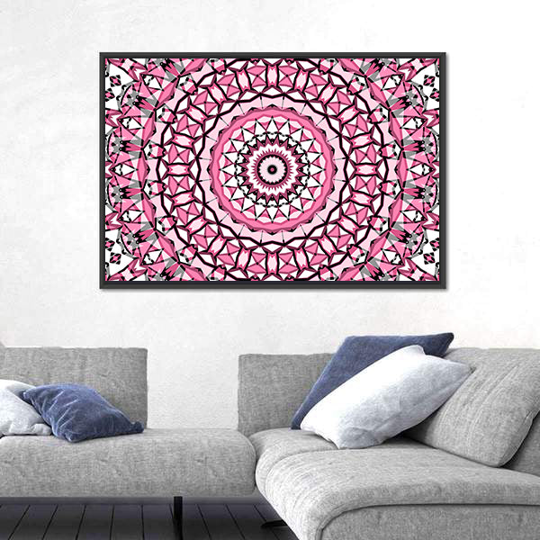 Round Mandala Pattern Canvas Wall Art