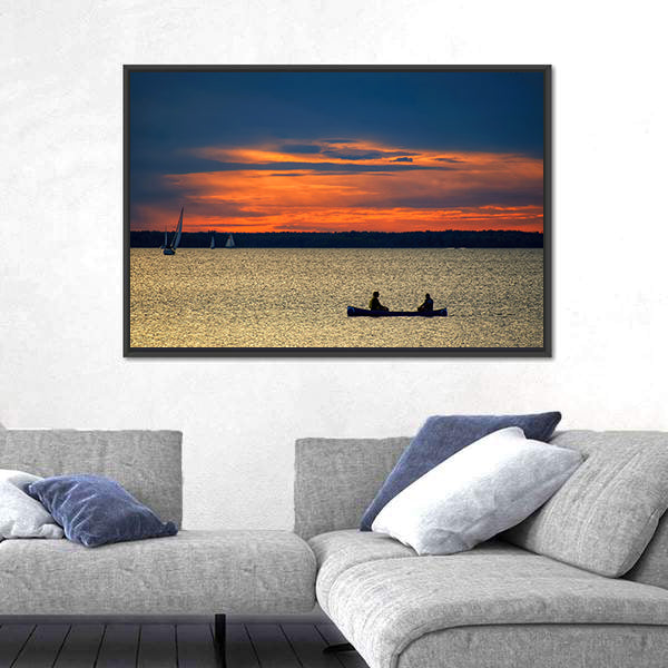Sunset Over Ottawa River Canvas Wall Art