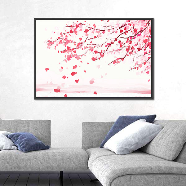 Japanese Cherry Tree In Bloom Canvas Wall Art