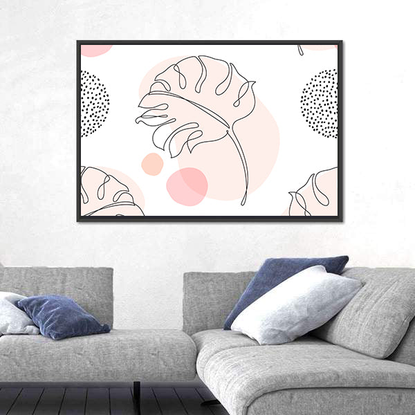 Tropical Monstera Leaf Silhouette Canvas Wall Art