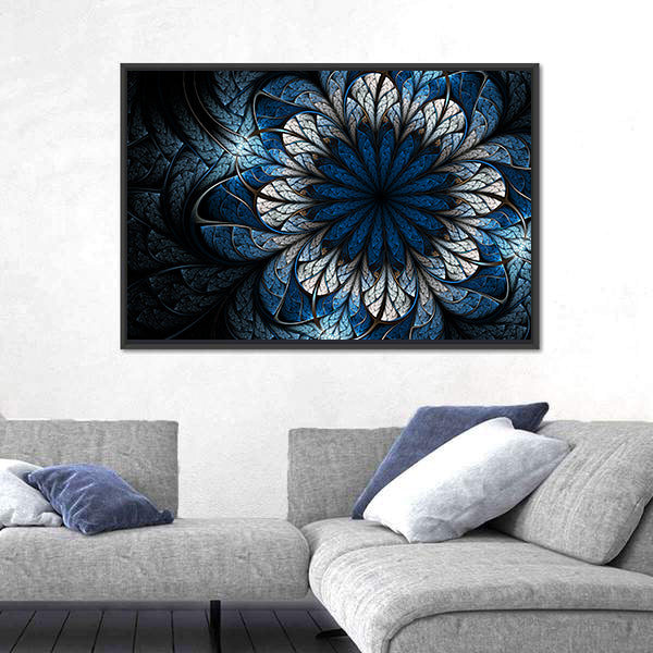 Fractal Flower Mandala Canvas Wall Art