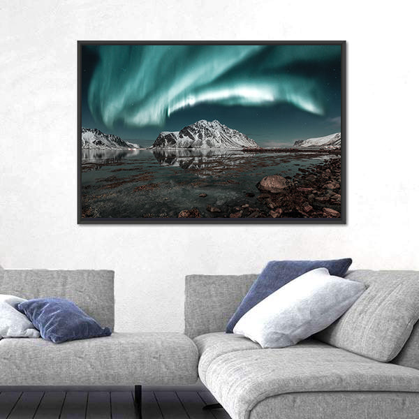 Northern Lights Over Lofoten Canvas Wall Art