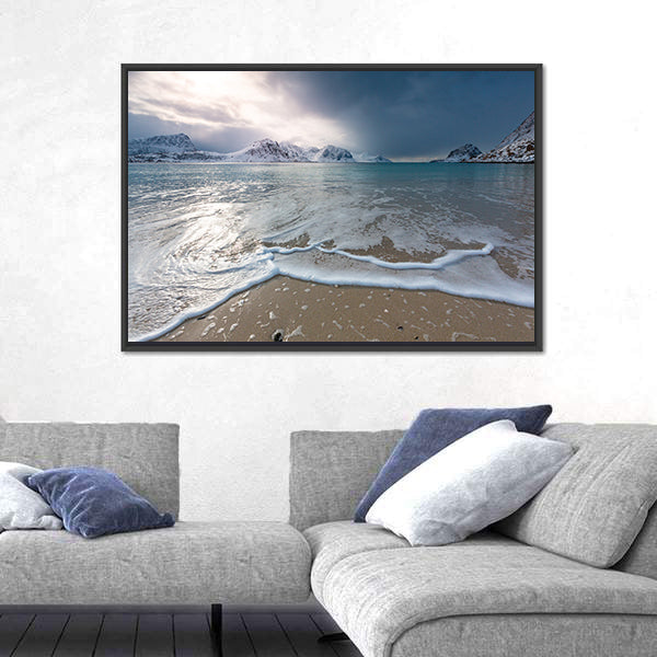 Haukland Beach Lofoten Norway Canvas Wall Art