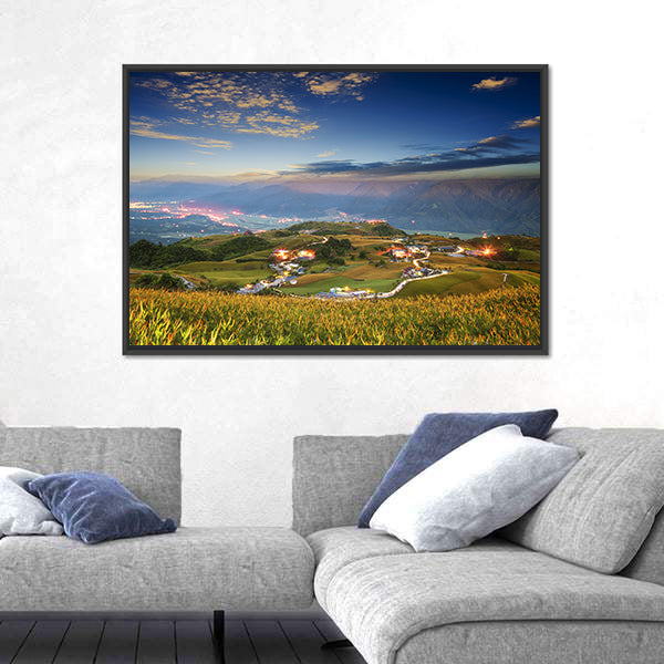 Lioushidan Mountain Daylilies at Dawn Canvas Wall Art