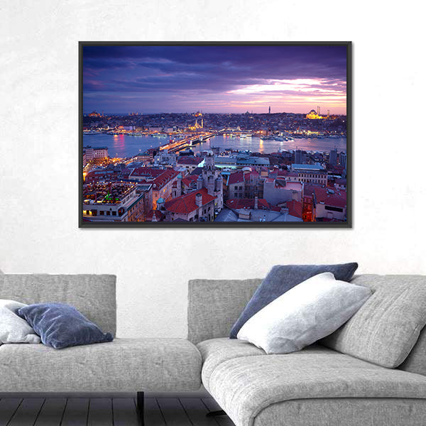 Istanbul At Sunset Canvas Wall Art