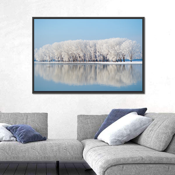 Clear Blue Winter Landscape Canvas Wall Art
