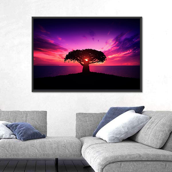 Baobab Tree at Sunset Canvas Wall Art