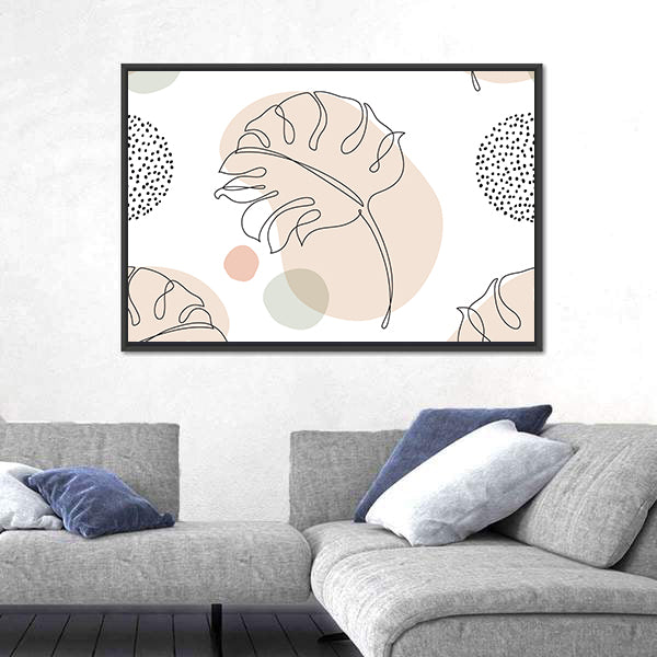 Seamless Monstera Leaf Pattern Canvas Wall Art