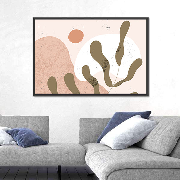 Geometric Leaf Shapes Canvas Wall Art