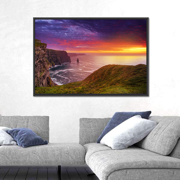 Sunset at the Cliffs of Moher Canvas Wall Art