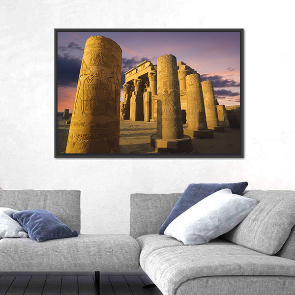 Kom Ombo Temple at Sunset Canvas Wall Art