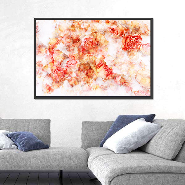 Dry Roses Watercolor Floral Canvas Wall Art